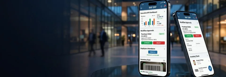 Mobile business application with operational information and task views